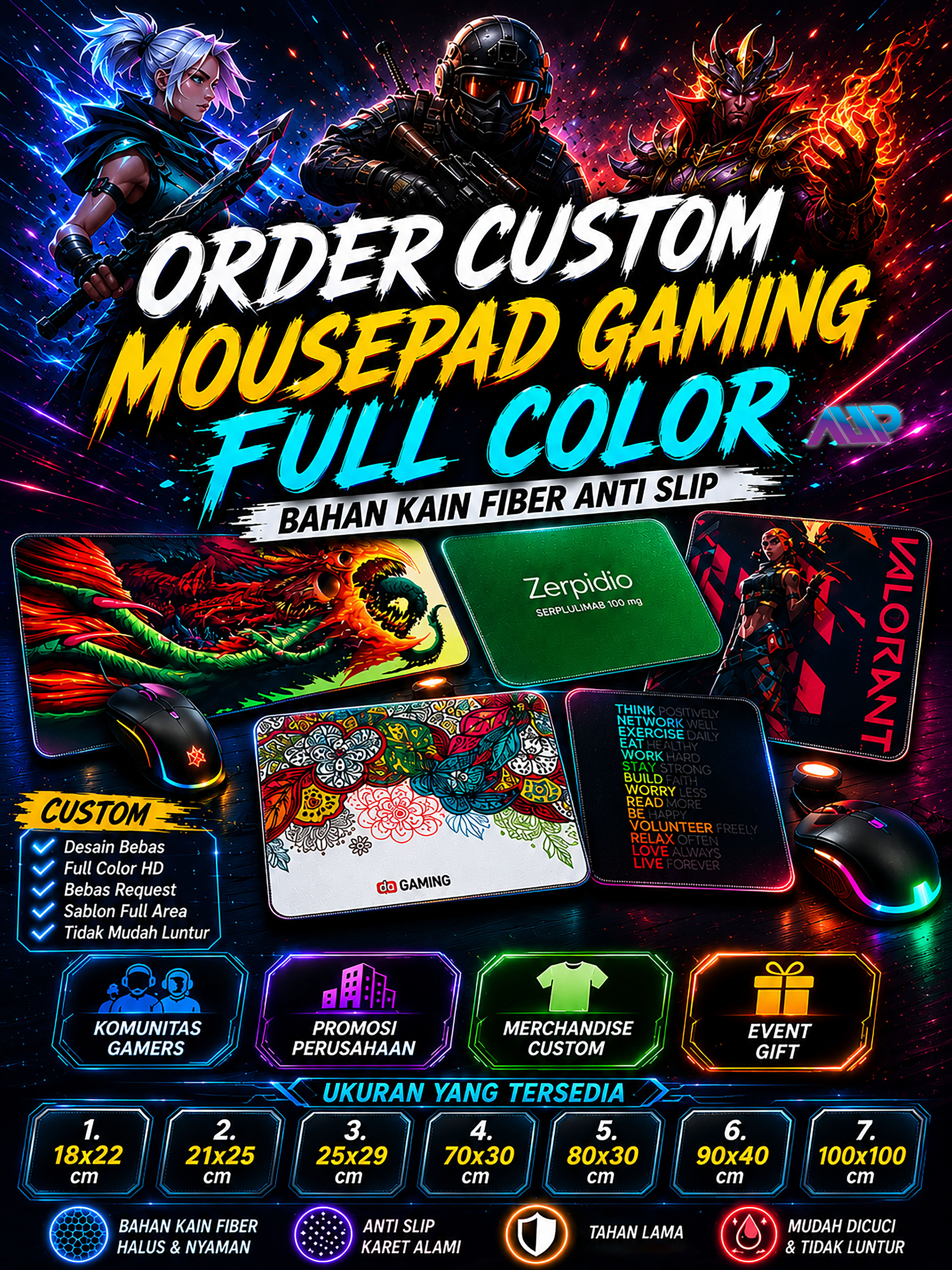 Mousepad Custom+Anti Slip Rubber